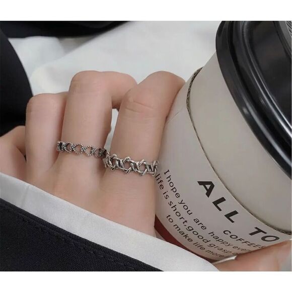 925 Sterling Silver Star of David Magen David Adjustable Ring - Picture 1 of 6